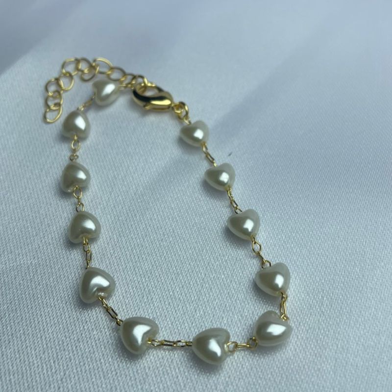 Pulseira Perola Coração