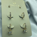 Brinco Trio Ponto de Luz e Argolinhas