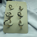 Brinco Trio Argola Coração Liso