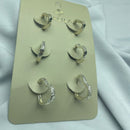 Brinco Trio Coração Cravejado