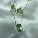 Conjunto Oval Verde Menta
