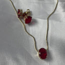 Conjunto Oval Vermelho