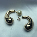 Brinco Argola Gota C/ Tarraxa e Perola