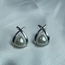 Brinco Triangular  Com Perola