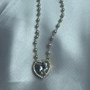 Colar Perola Coração Cravejado