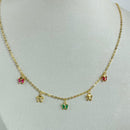 Colar com Pingentes Borboletas Coloridas