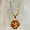 Colar Esp Santo caramelo mesclado