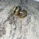 Brinco Argola Fileira Zirconia Verde e Cravejada M