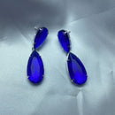 Brinco Cristal Gota Azul