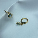 Brinco argola ponto de luz azul