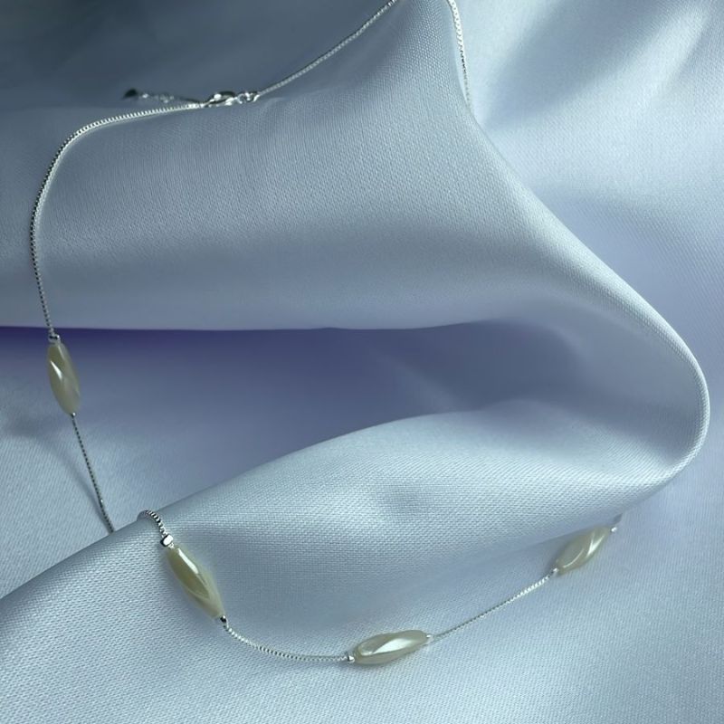 Colar Perola Baguete