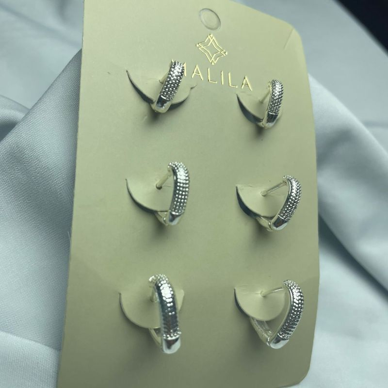 Brinco Trio Coração Trabalhado