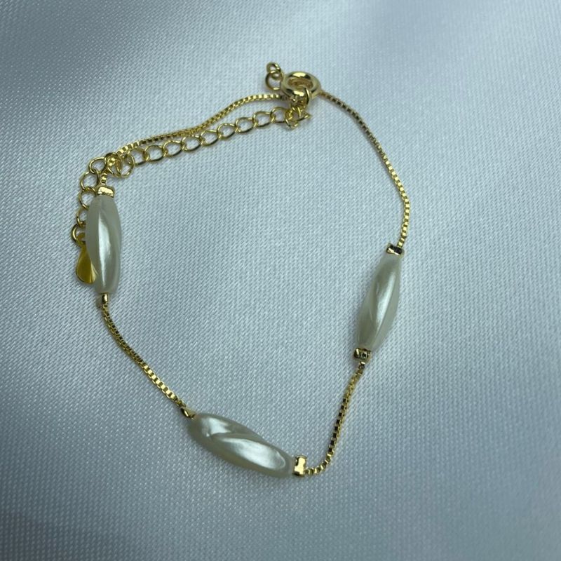Pulseira Perola Baguete