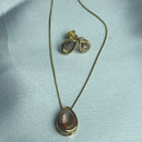Conjunto Gota Zirconia Âmbar