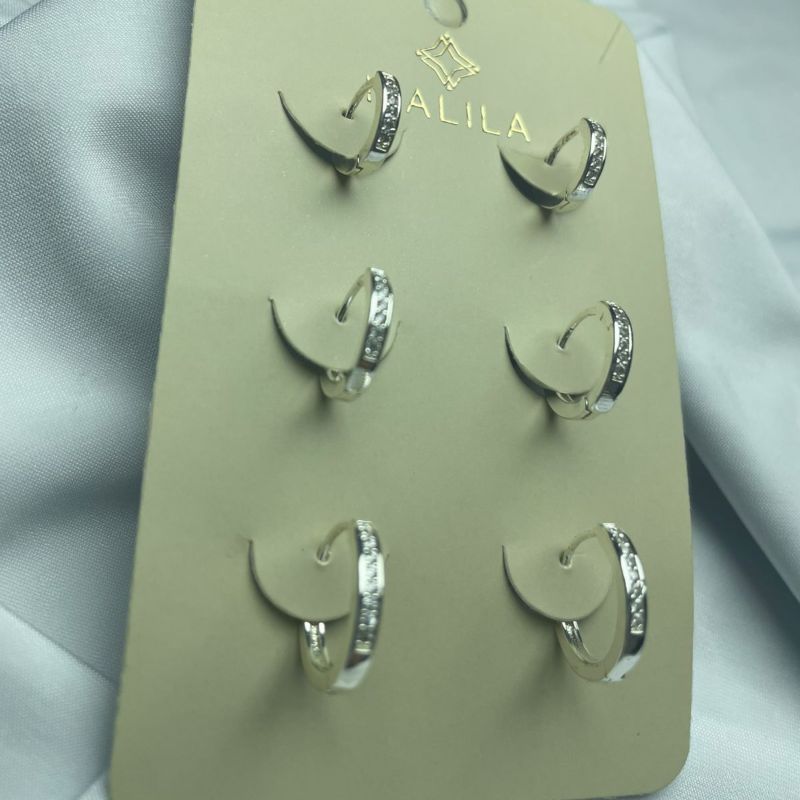 Brinco Trio Argola Cravejada